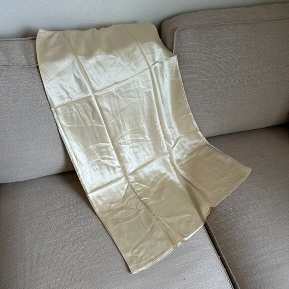 BEST Reformation Layla Silk Midi Skirt Sz4 Sugar Cream Light Beige - Picture 5 of 8